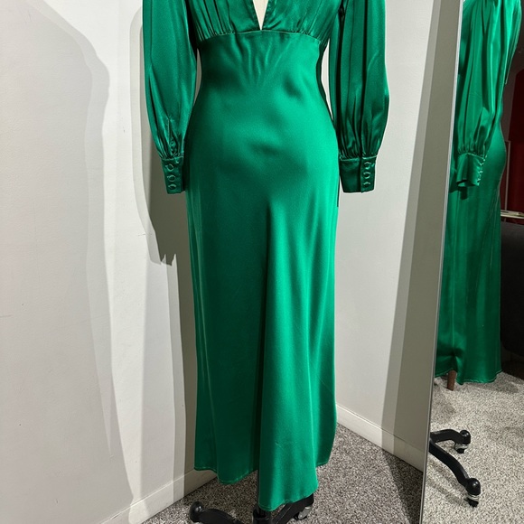 400$ Olivia Von Halle SILK MID-LENGTH DRESS SIZE XS - Picture 2 of 12